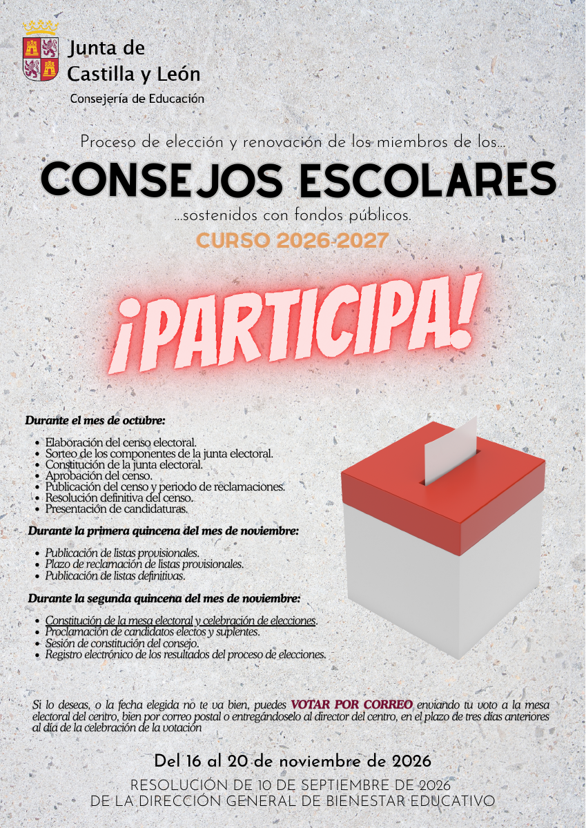 Cartel elecciones Consejo Escolar